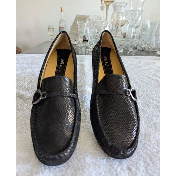 Vaneli Black Metallic Geo Aztec Slip On Driving Loafer Shoe  Sz 10M - Picture 3 of 12